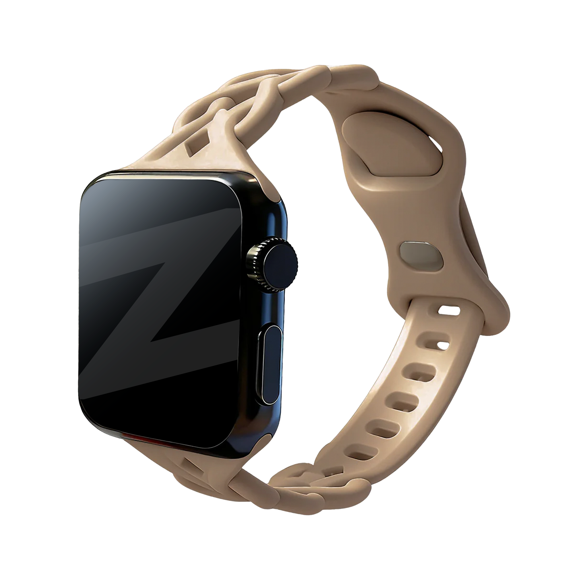 Bandz Apple Watch Silicone Strap 'Braided' (Milk Tea)