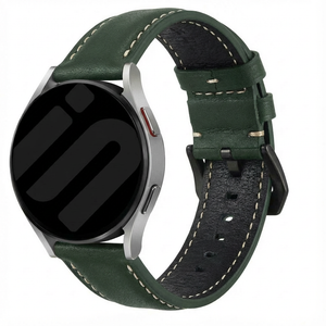 Universal 24mm Genuine Leather Strap (Green)