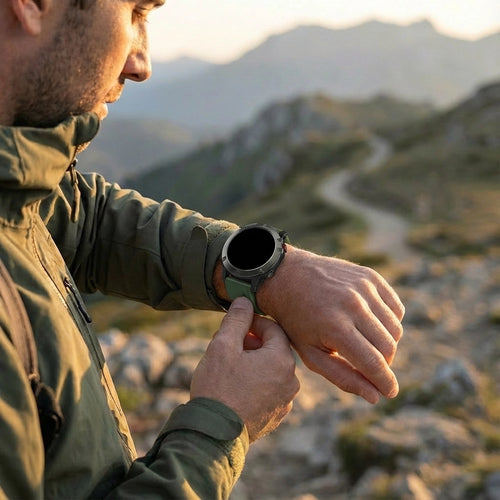 Bandz Garmin Quatix 5 / 6 / 7 Buckled Sport Strap (Green/Black)