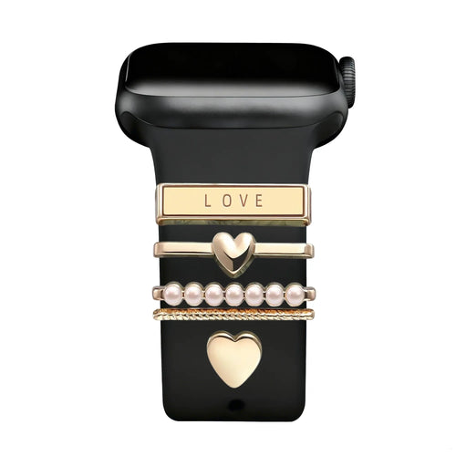Watch Strap Charm - Hearts (Gold)