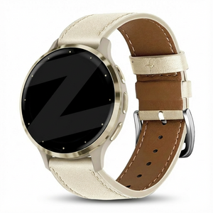 Bandz Garmin Venu 3s Leather Strap 'Deluxe' (Beige)