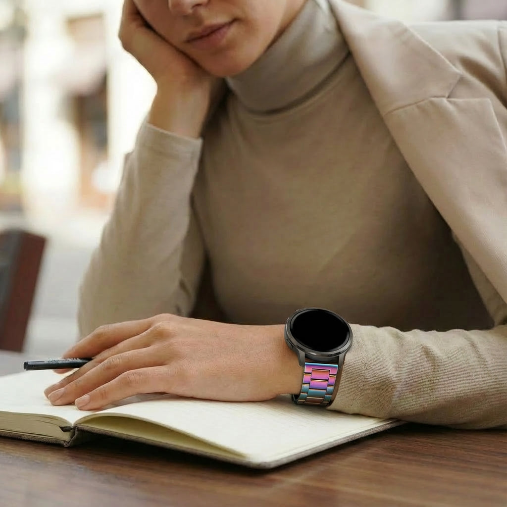 Bandz Garmin Forerunner 265s Steel Strap 'Classic' (Pearlescent)