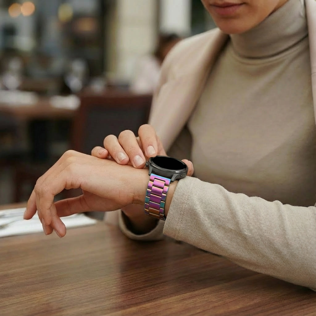 Bandz Garmin Vivomove HR Steel Strap 'Classic' (Pearlescent)