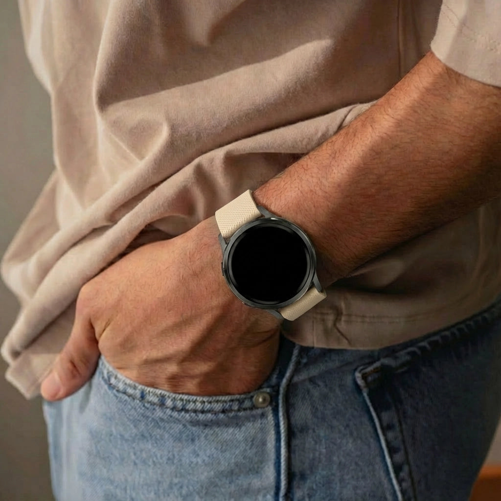 Bandz Garmin Vivoactive 6 Silicone Strap 'Premium' (Beige)