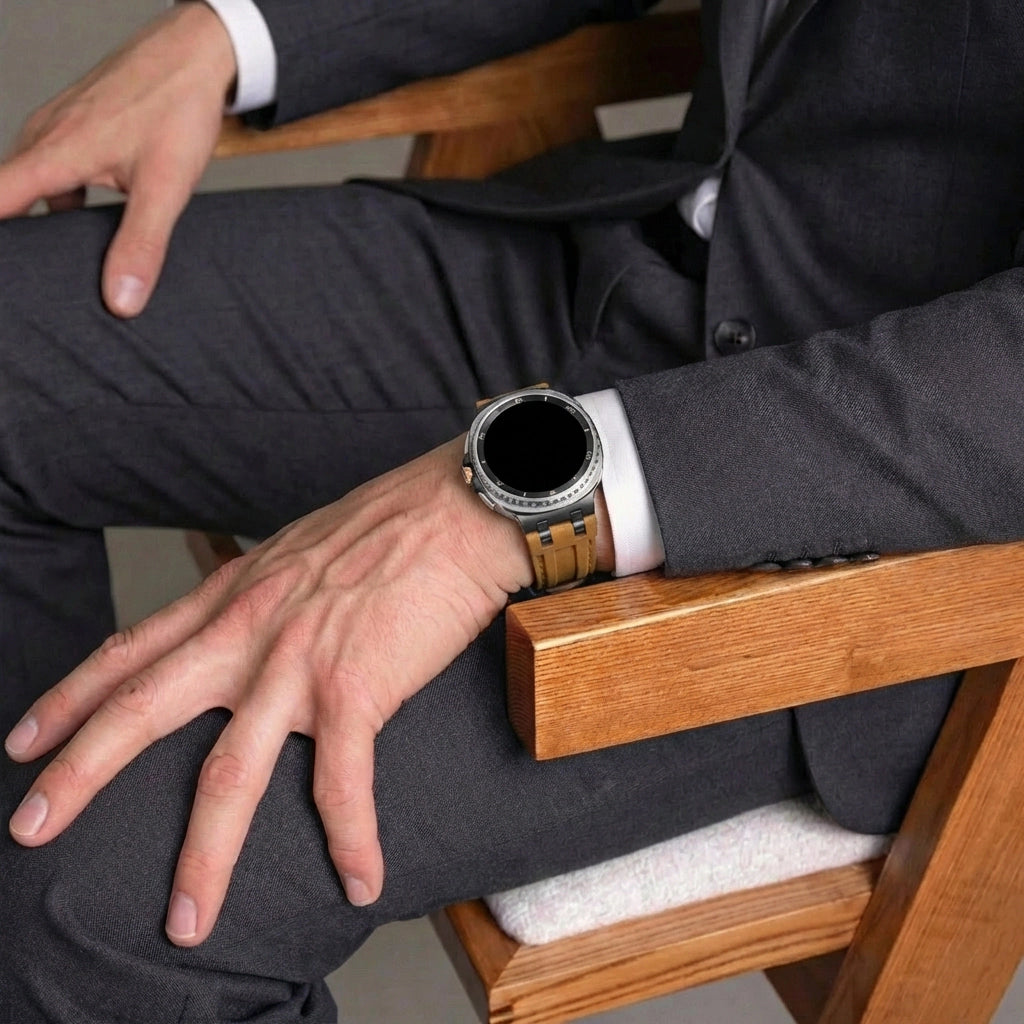 Samsung Galaxy Watch Ultra Solid Leather Strap (Brown)