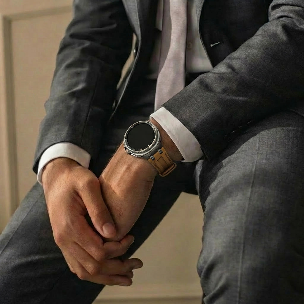 Samsung Galaxy Watch Ultra Solid Leather Strap (Brown)