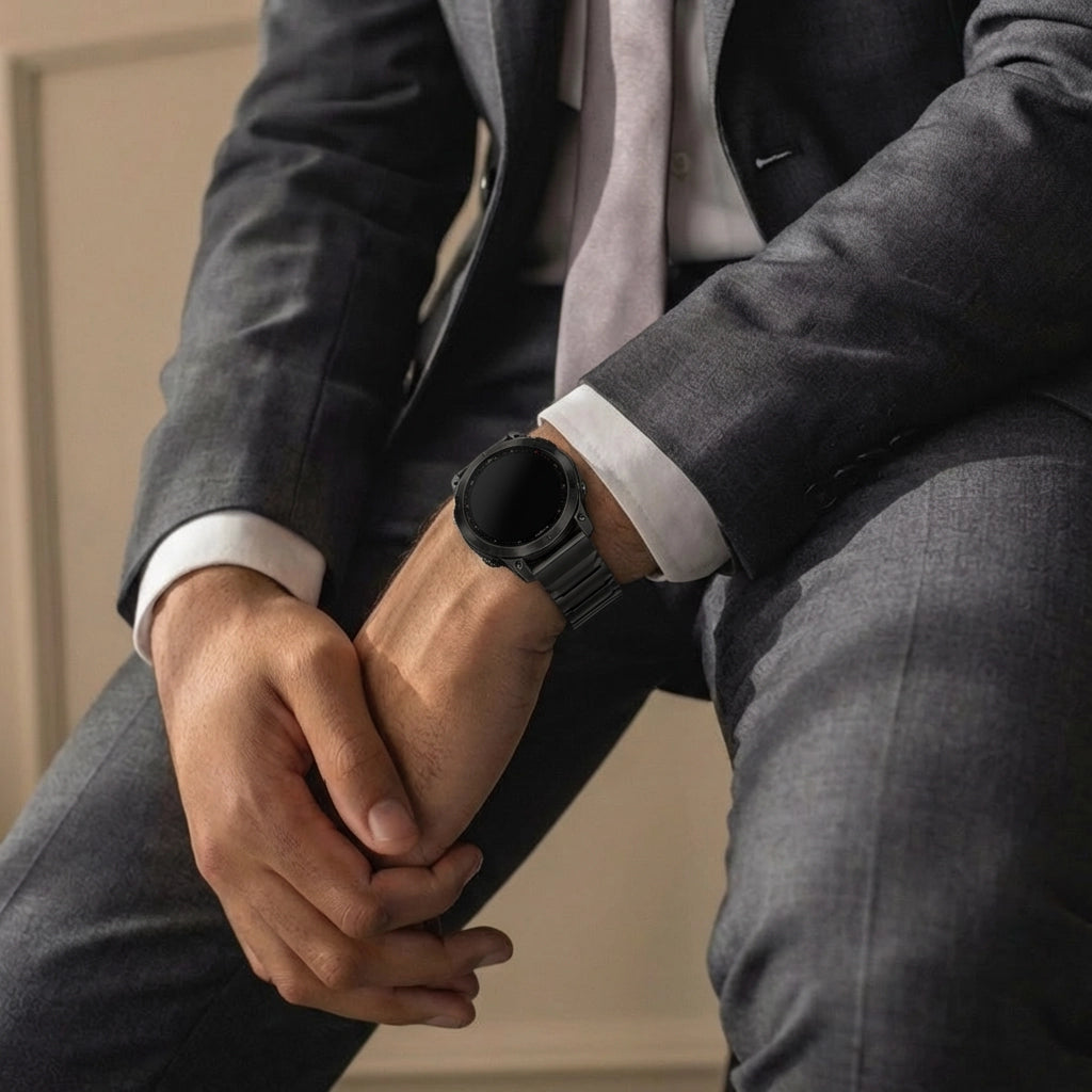 Garmin Fenix 7 Titanium Hybrid Strap (Black)