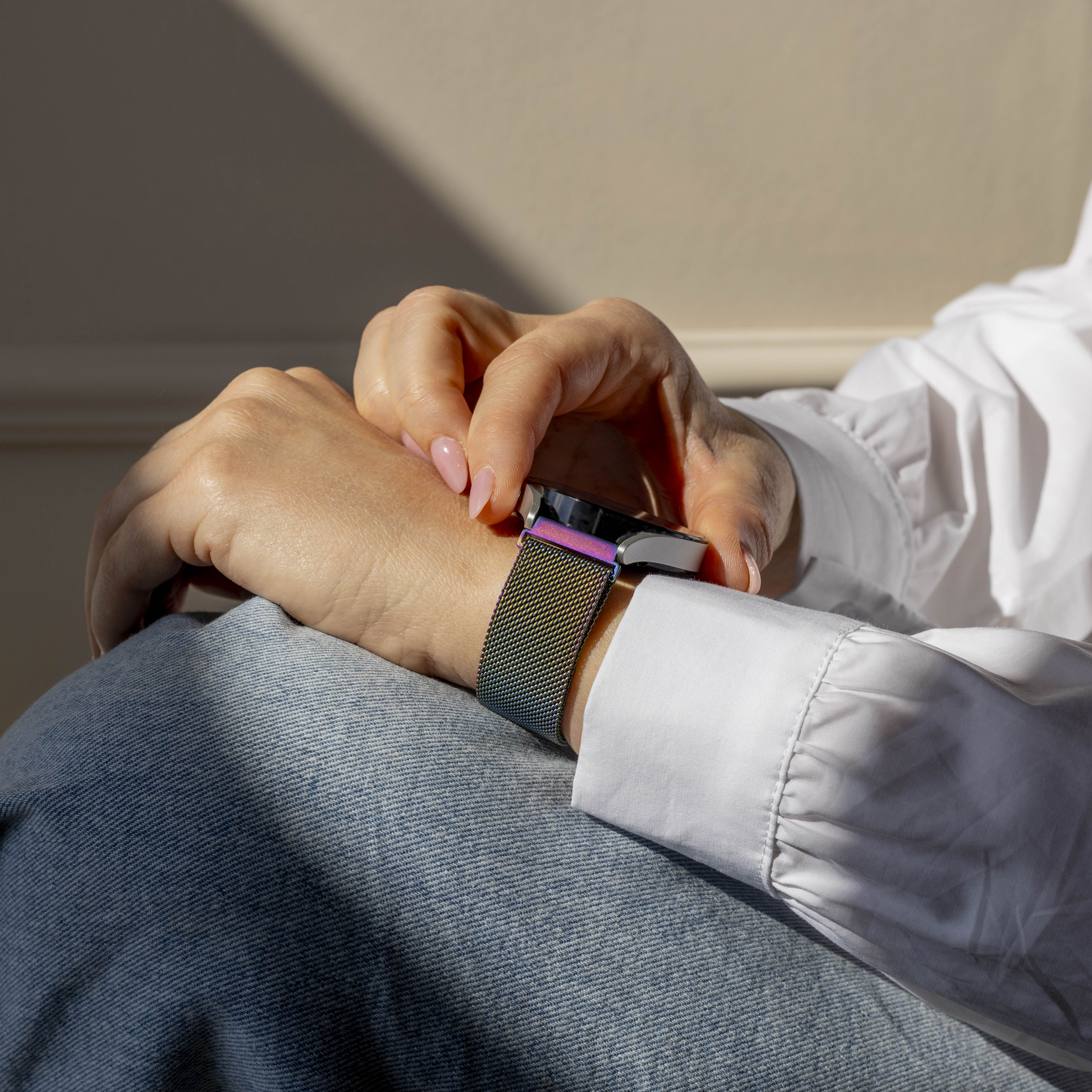 Withings ScanWatch Light Milanese Strap (Rainbow)
