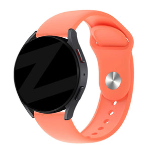 Silicone Sport Strap 'Deluxe', orange, on a watch, 3/4 front view