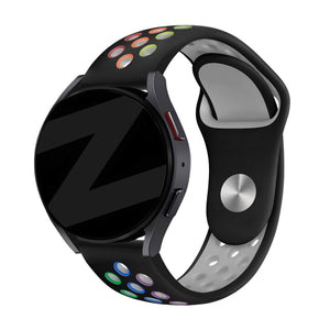 Bandz Amazfit Active 3 Premium Sport Strap 'Deluxe' (Black/Colourful)
