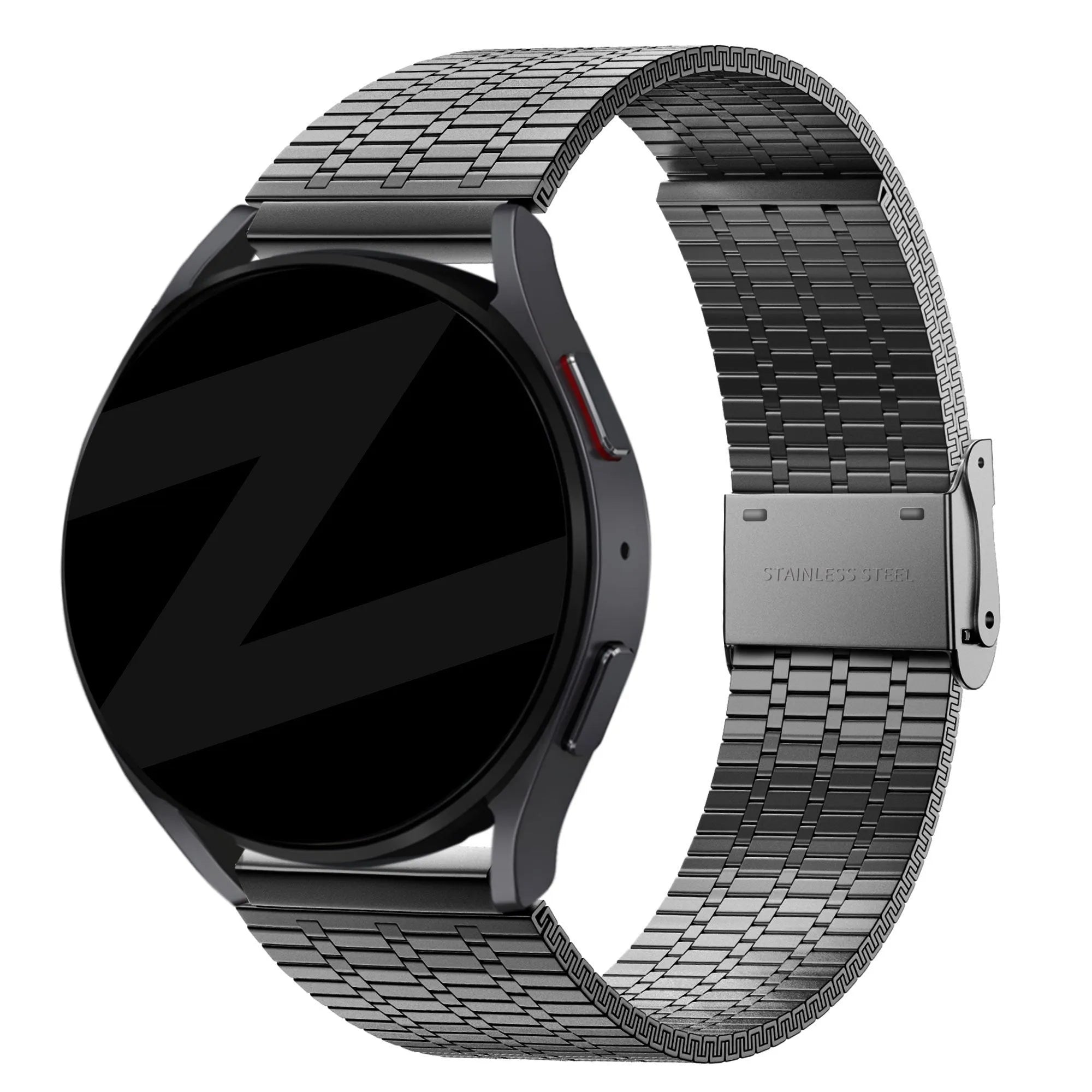 Bandz Pebble Round 2 - 20mm Adjustable Steel Strap (Black)