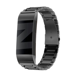 Steel Strap 'Classic', black, on a watch, 3/4 front view