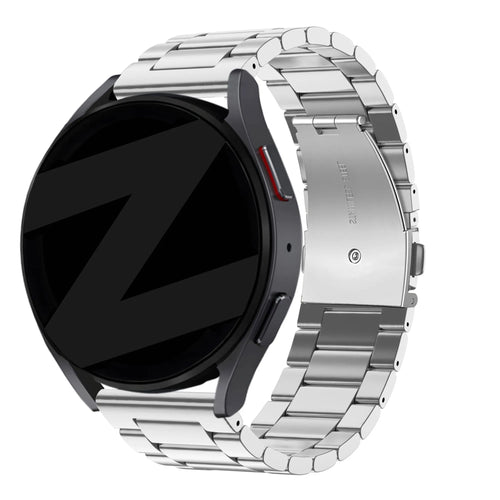 Steel Strap 'Classic', silver, on a watch, 3/4 front view