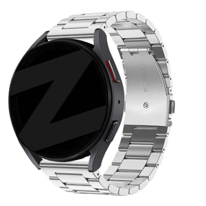 Steel Strap 'Classic', silver, on a watch, 3/4 front view