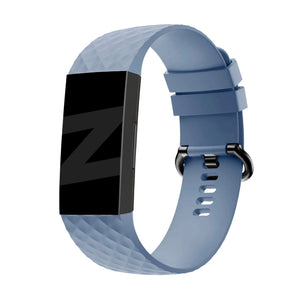 Silicone Strap 'Classic', grey-blue, on a watch, 3/4 front view