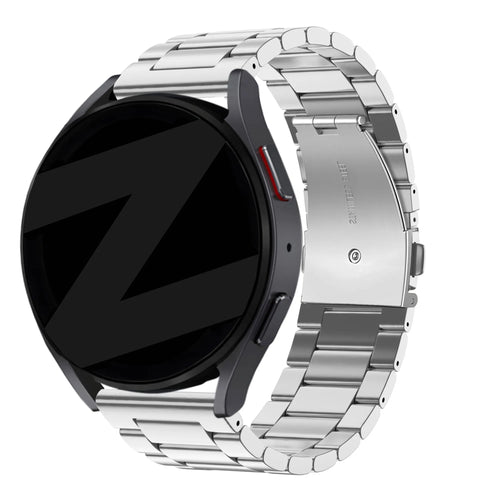 Steel Strap 'Classic', silver, on a watch, 3/4 front view