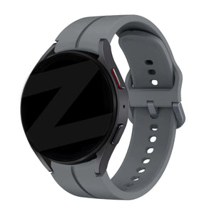 Silicone Strap 'Extreme', dark grey, on a watch, 3/4 front view
