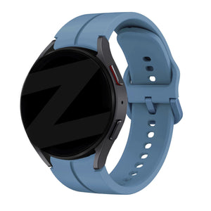 Silicone Strap 'Extreme', grey-blue, on a watch, 3/4 front view