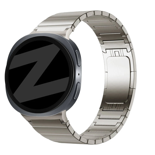 Titanium Strap 'One Bead', on a watch, 3/4 front view