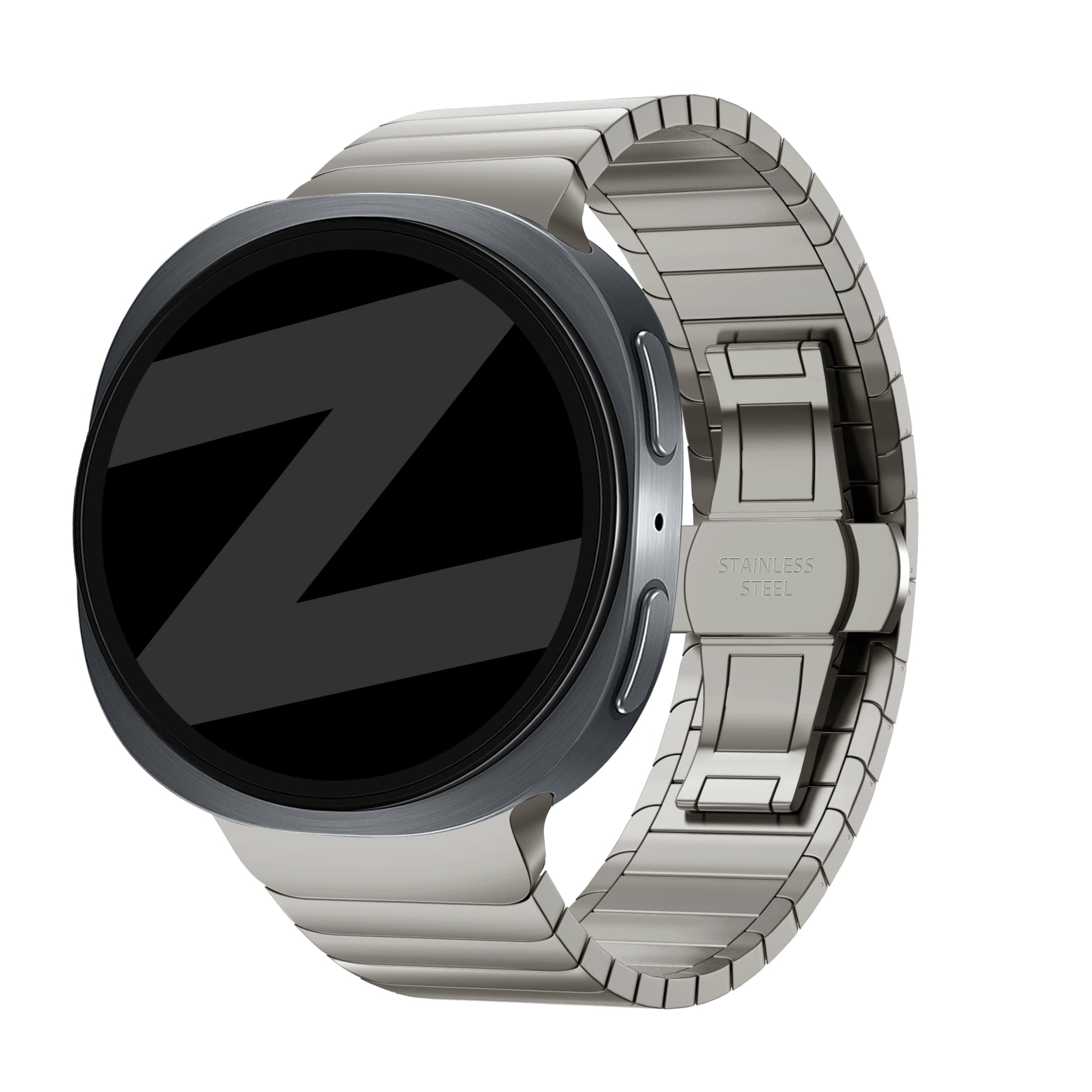 Bandz Samsung Galaxy Watch 9 - 40mm Steel Strap 'One Bead' (Titanium)