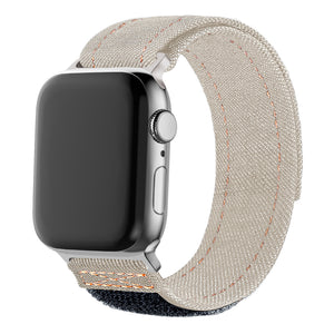 Nylon Denim Strap, beige, on a watch, 3/4 front view