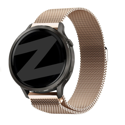 Bandz Garmin Forerunner 255s Milanese Loop Strap (Rose Gold)