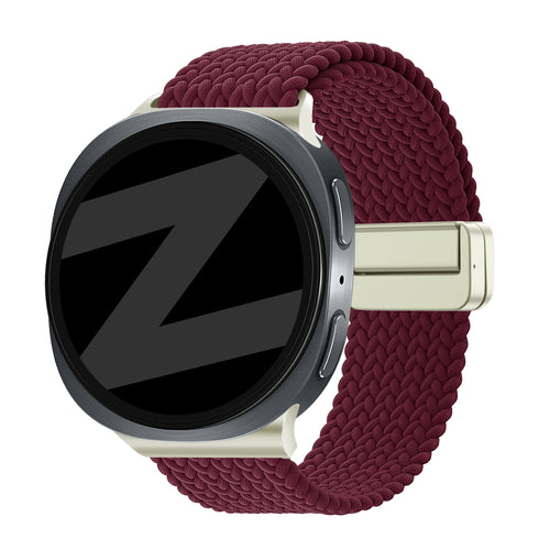Bandz Samsung Galaxy Watch 9 - 40mm Magnetic Braided Strap (Wine Red)