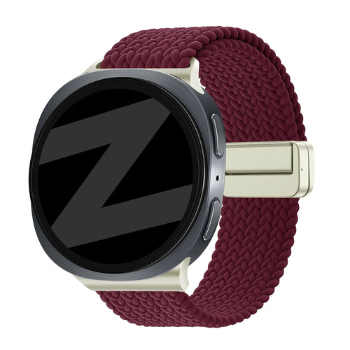 Bandz Samsung Galaxy Watch 8 - 40mm Magnetic Braided Strap (Wine Red)