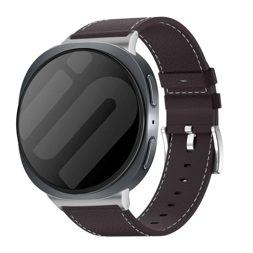 Samsung Galaxy Watch 8 - 44mm Leather Grain Strap (Coffee Brown)