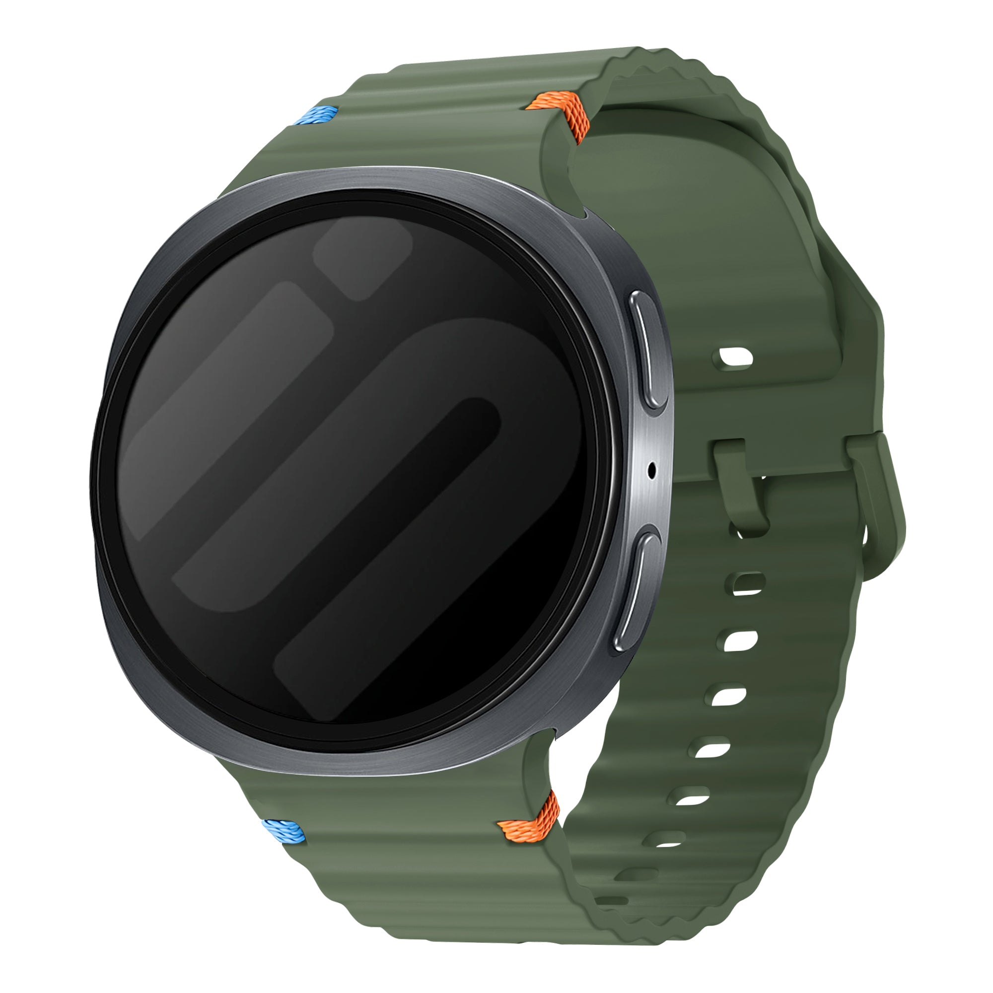 Samsung Galaxy Watch 9 - 40mm Wave Silicone Strap (Army Green)