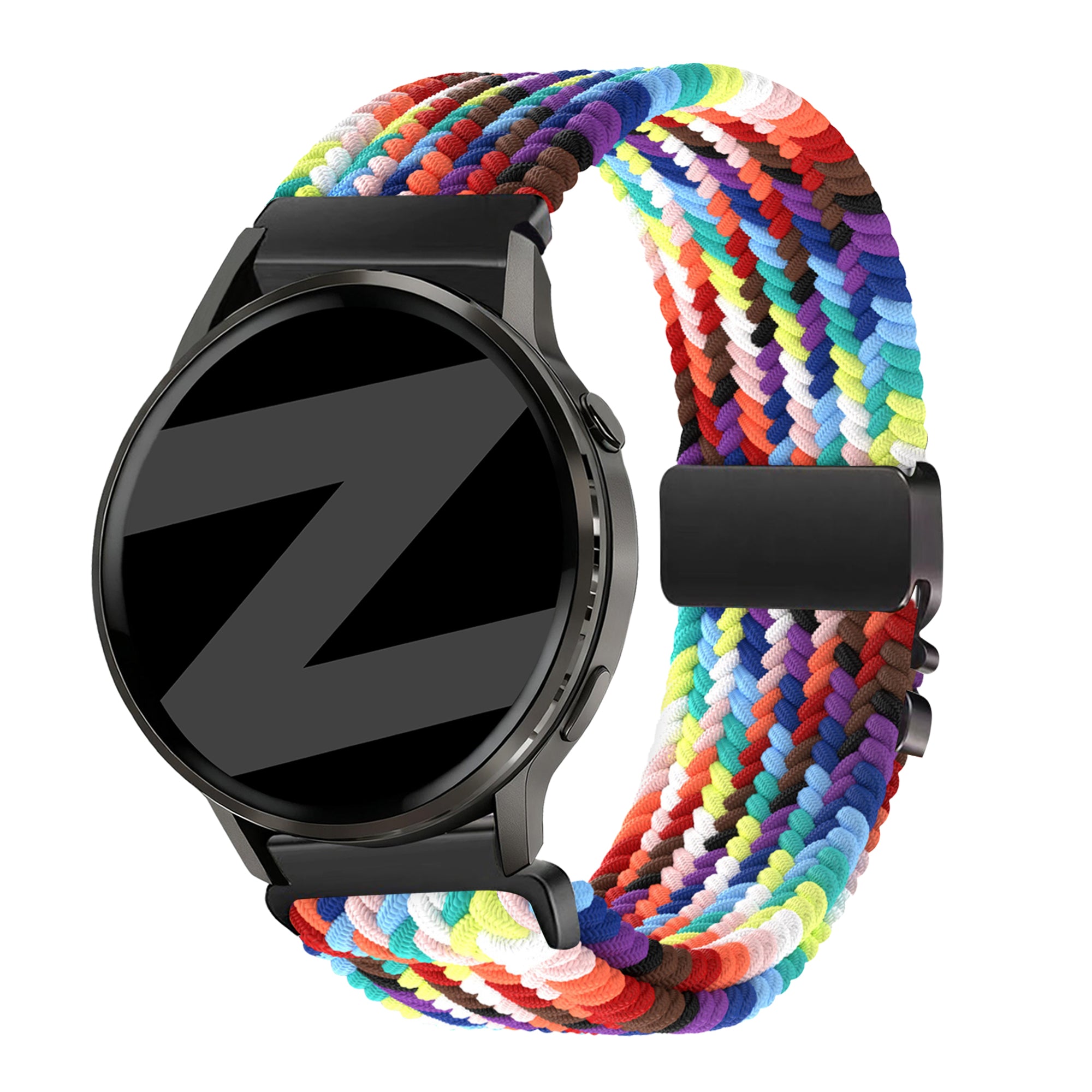 Bandz Garmin Venu 4 - 41mm Braided Strap 'Parachute' (Rainbow)