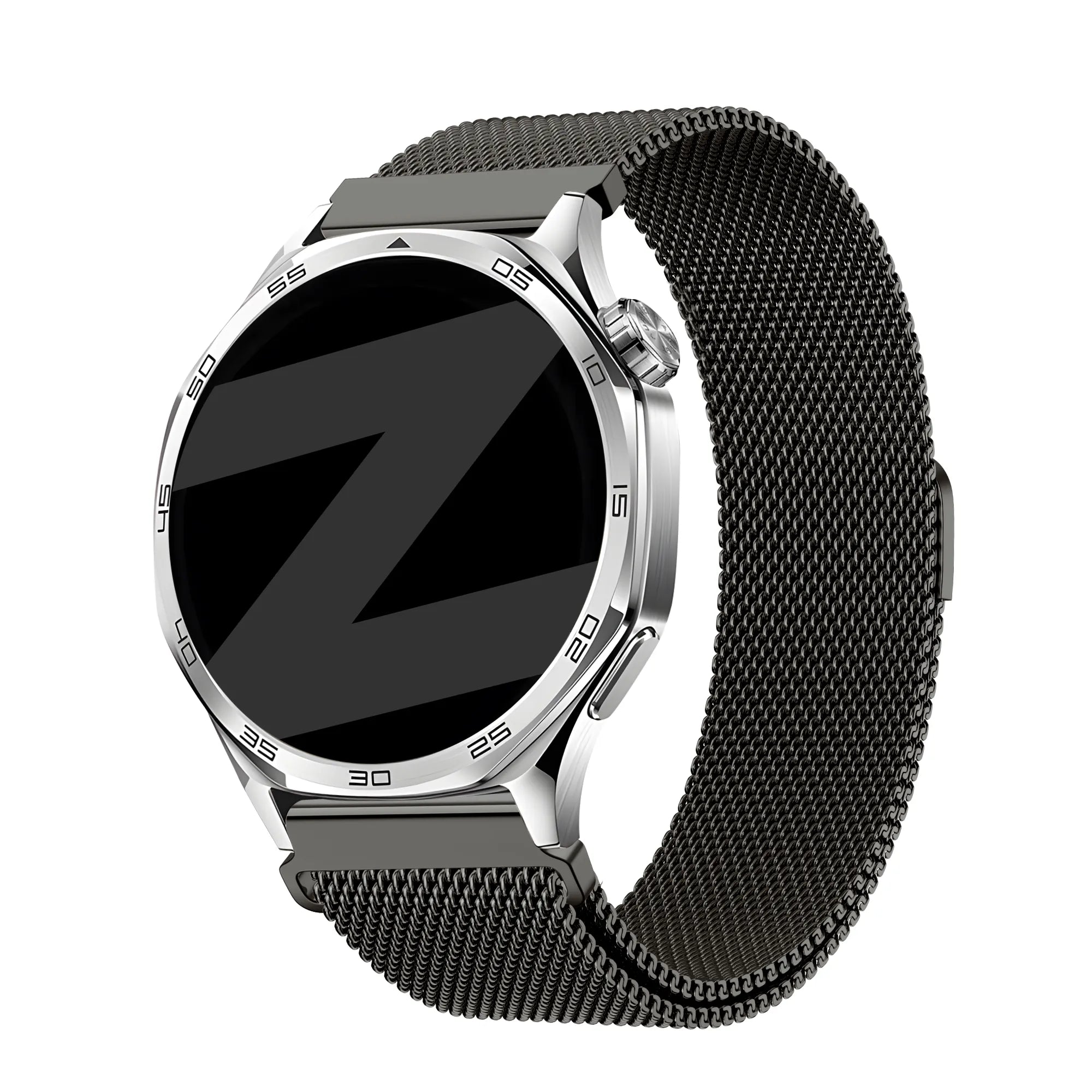 Bandz Huawei Watch GT 3 - 46mm 'One Push' Milanese Strap (Titanium Grey)