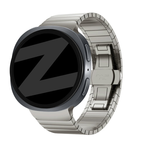 Bandz Samsung Galaxy Watch 8 Classic Steel Strap 'One Bead' (Titanium)