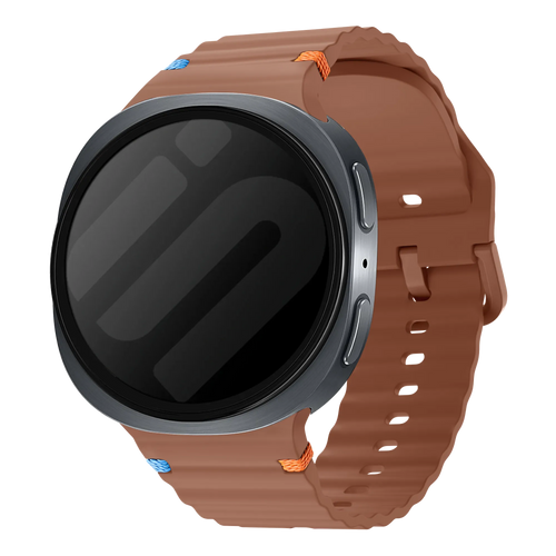 Samsung Galaxy Watch 8 - 44mm Wave Silicone Strap (Brown)