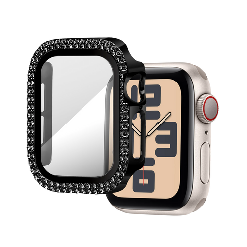 Bandz Apple Watch 10/11 - 42mm Diamond Case with Glass (Black)