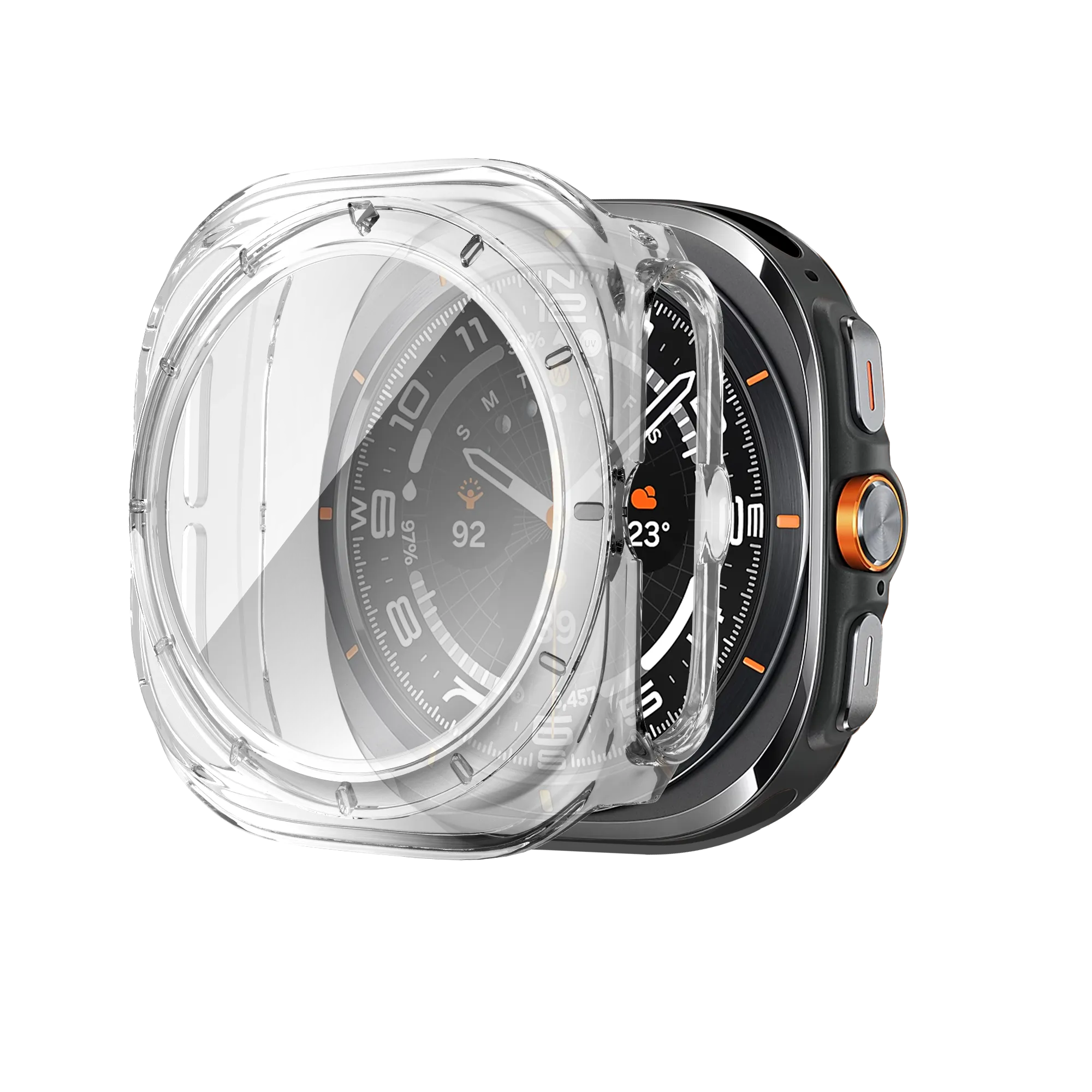 Bandz Samsung Galaxy Watch Ultra PC Case with Glass (Transparent)