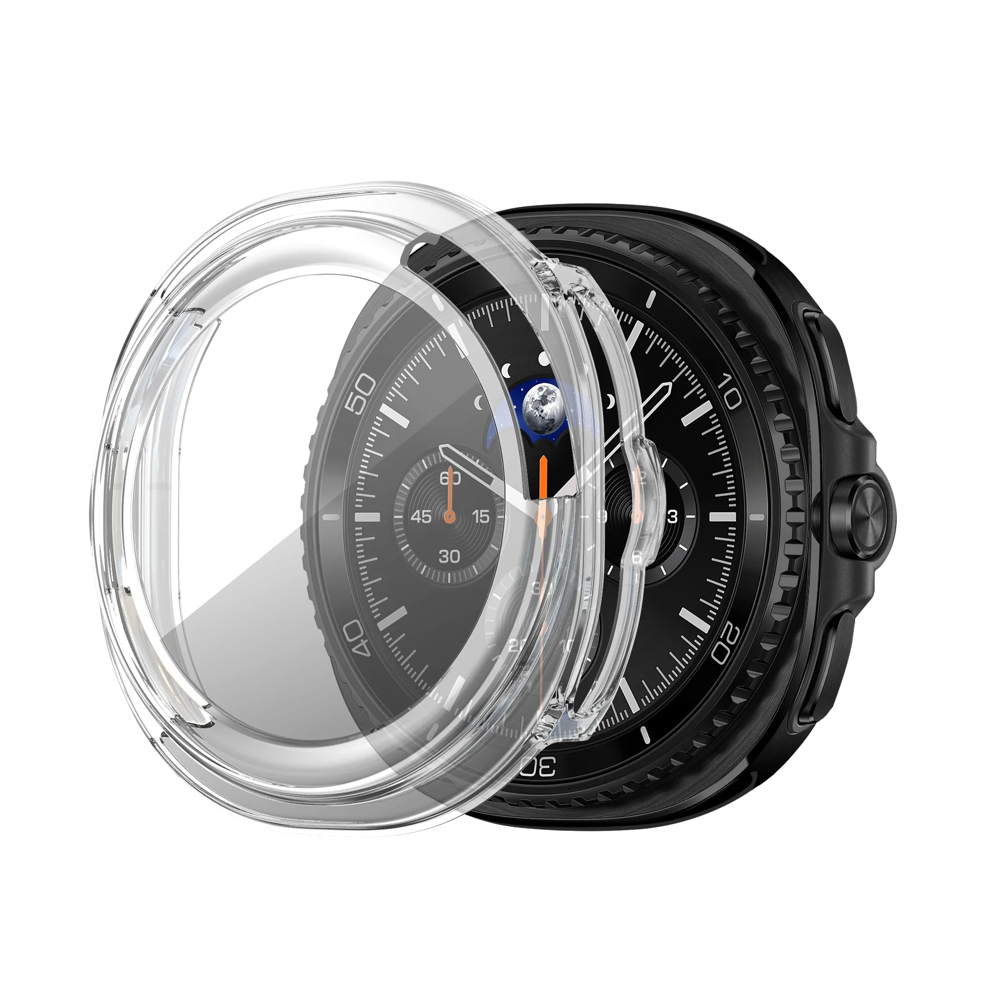 Bandz Samsung Galaxy Watch 8 Classic PC Cover with Glass (Transparent)