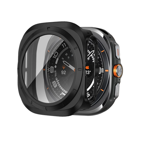 Bandz Samsung Galaxy Watch Ultra PC Case with Glass (Black)