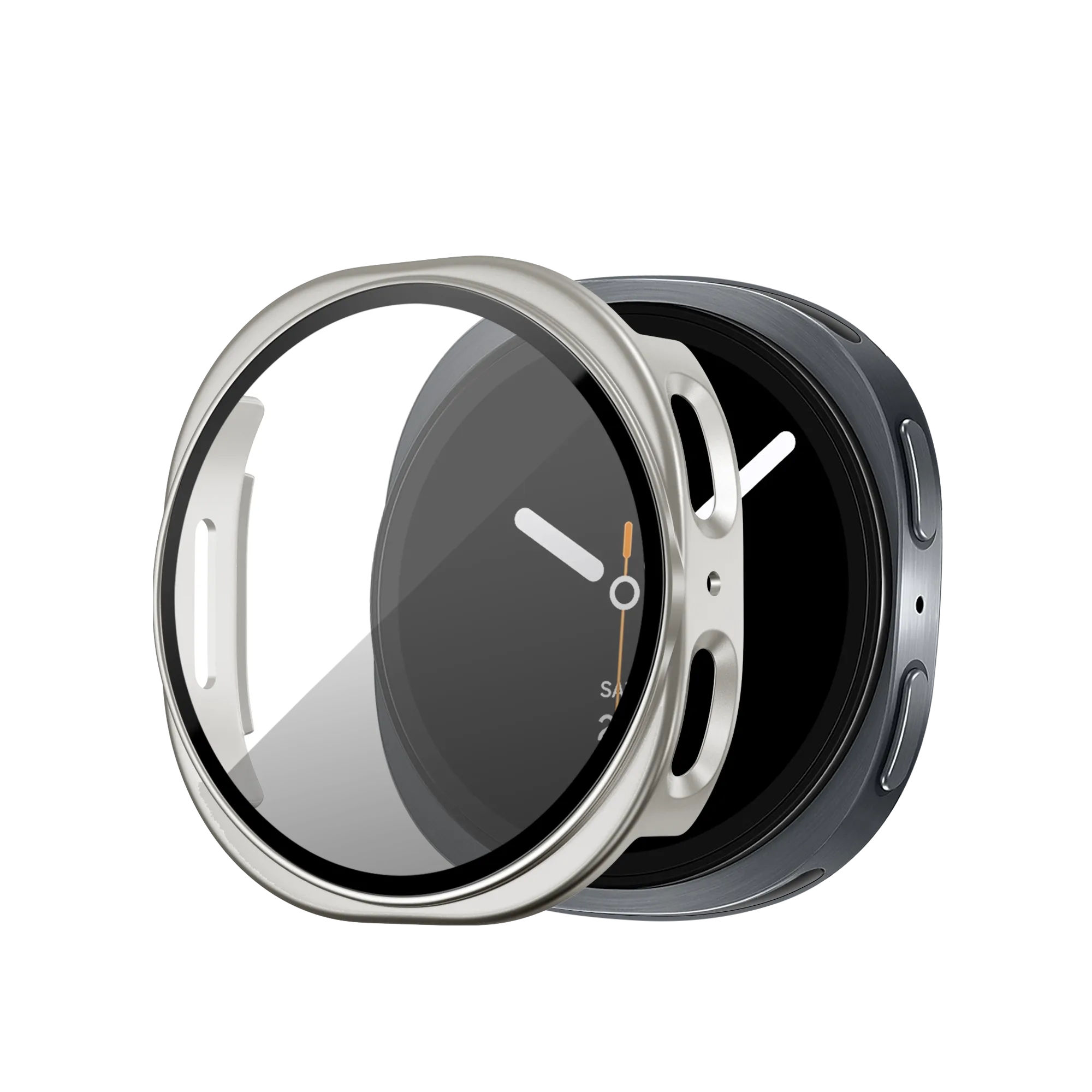 Bandz Samsung Galaxy Watch 8 - 40mm / 9 - 40mn PC Cover with Glass (Starlight)
