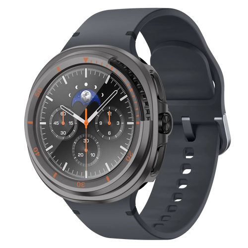 Bandz Samsung Galaxy Watch 8 Classic Bezel Cover with Glass (Titanium Grey/Orange)