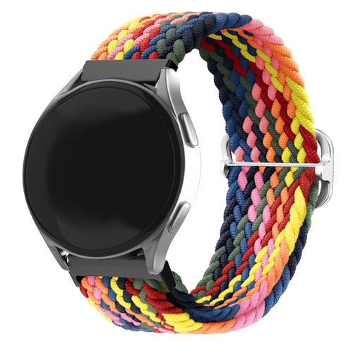 Nylon Adjustable Braided Strap, multicolour, on a watch, 3/4 front view