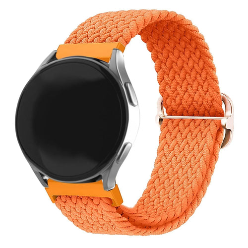 Nylon Adjustable Braided Strap, orange, on a watch, 3/4 front view