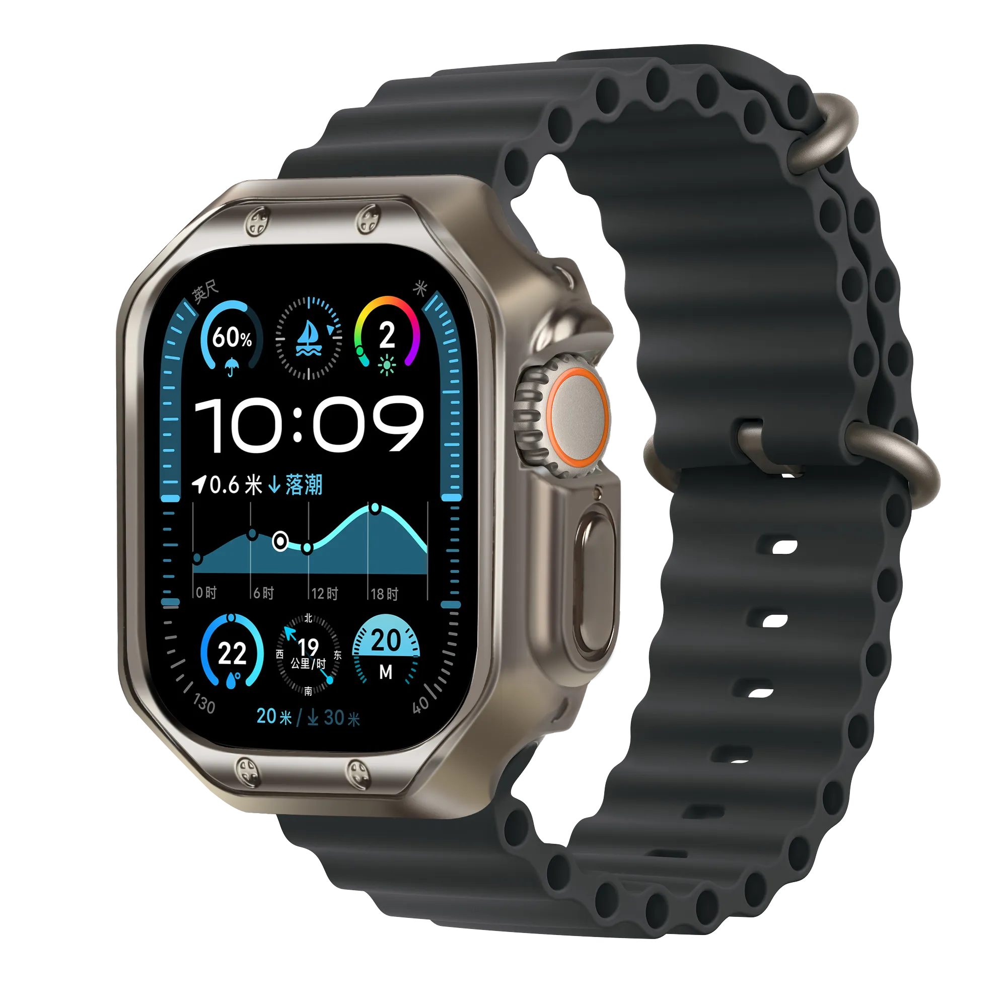 Bandz Apple Watch Ultra - 49mm Galvanized TPU Case  (Titanium)