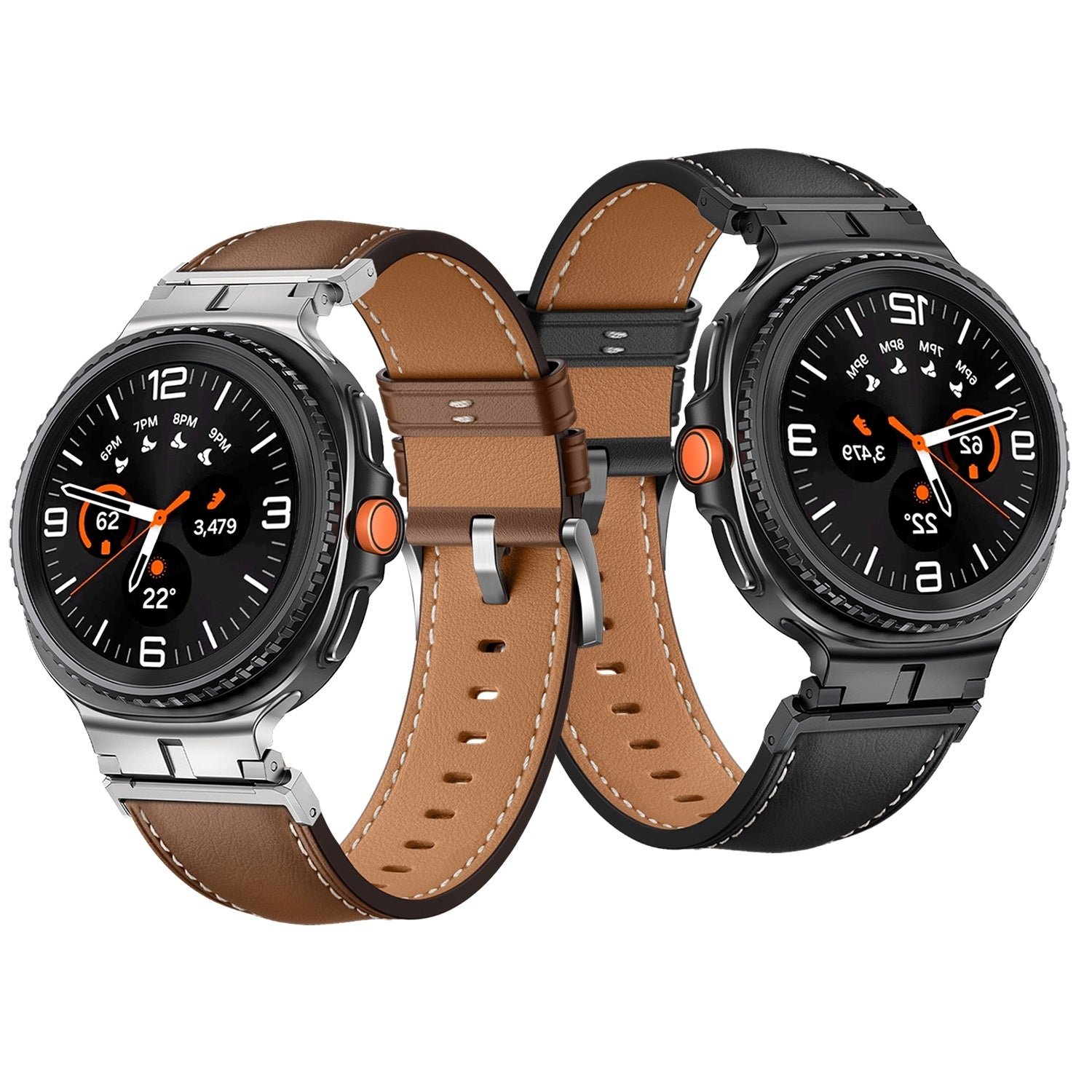 Samsung Galaxy Watch 9 - 40mm Premium Leather Strap (Black)