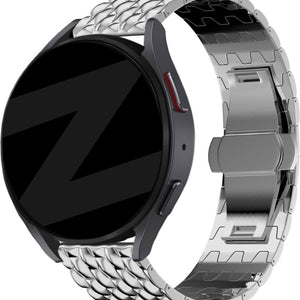 Bandz universeel 20mm Steel Strap 'Dragon' (Silver)