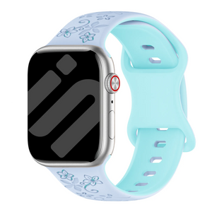 Apple Watch Flower Silicone Strap (Light Blue/Ice Blue)