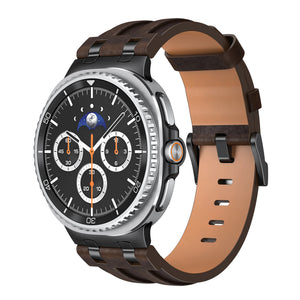 Samsung Galaxy Watch 9 - 44mm Solid Leather Strap (Coffee)