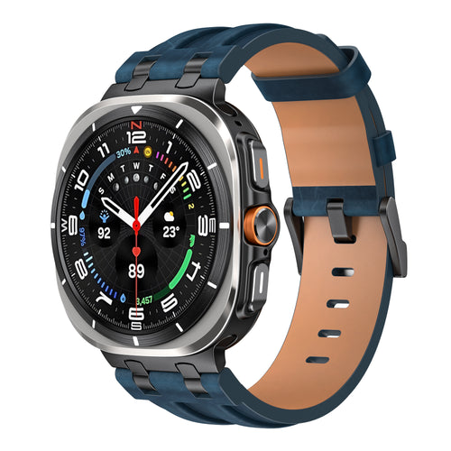 Samsung Galaxy Watch Ultra 2 Solid Leather Strap (Dark Blue)