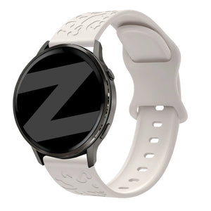 Silicone Strap 'Leopard', starlight, on a watch, 3/4 front view