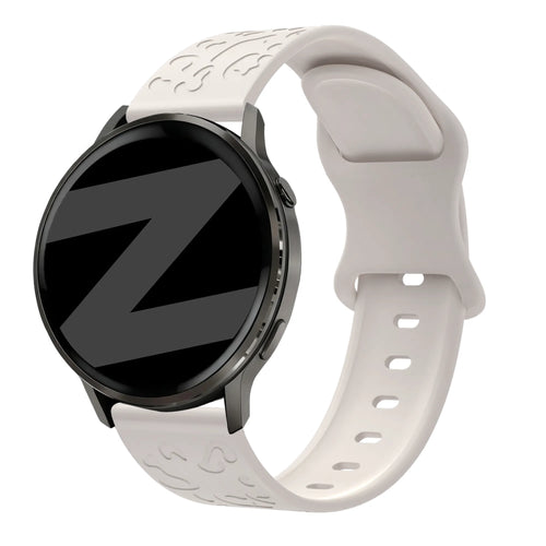 Silicone Strap 'Leopard', starlight, on a watch, 3/4 front view